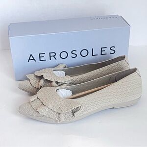 Trendy Ruffle Knit Ballet Flats Aerosoles Damira Pointed Toe, size 9.5W @